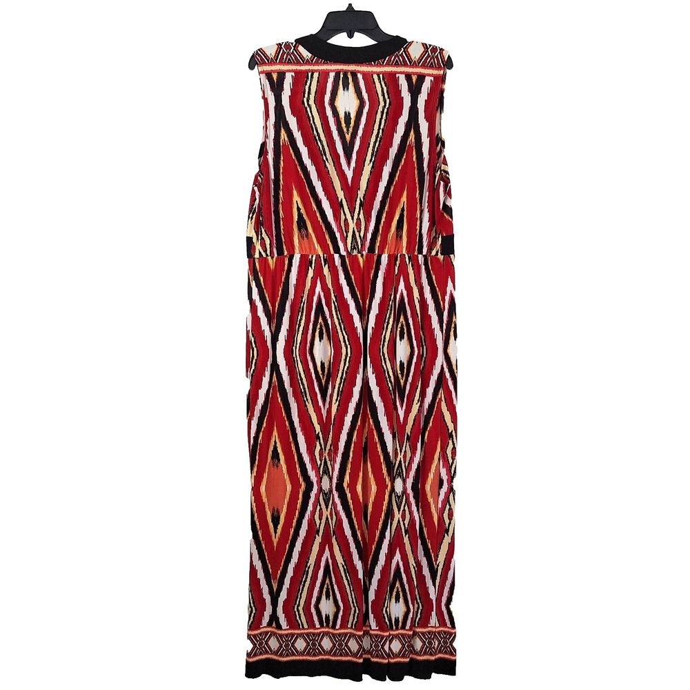 Southern Tribal Empire Waist‎ Dress V-neck Festival Bohemian 16W Midi-length - Picture 12 of 14